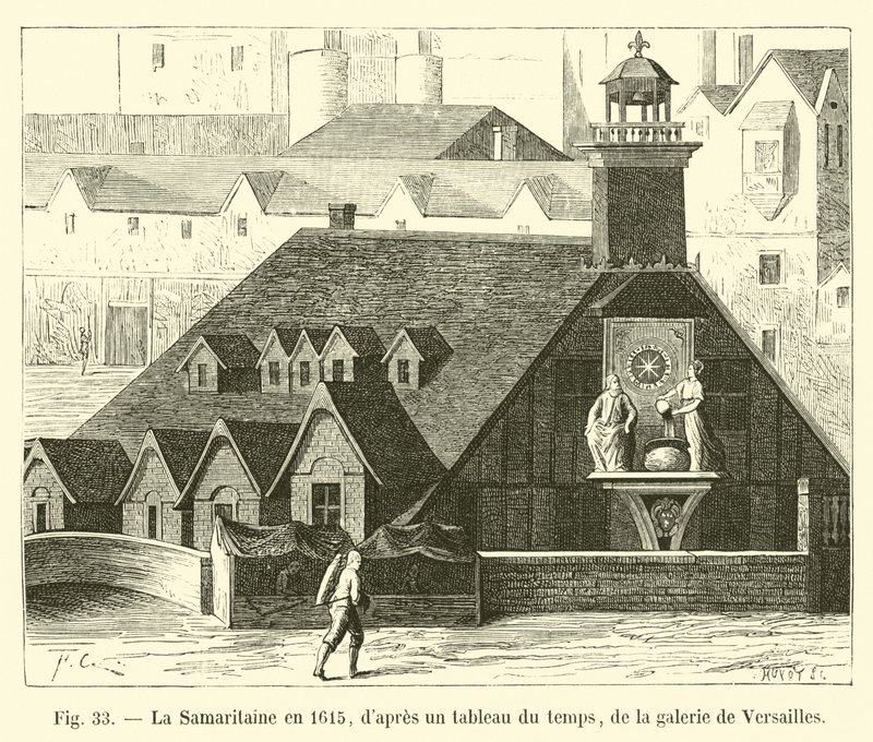 La Samaritaine عام 1615 ، من جدول زمني ، من Galerie de Versailles بواسطة المدرسة الفرنسية