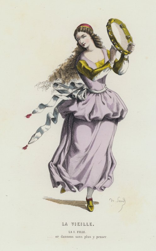 La Vieille (نقش ملون) بواسطة المدرسة الفرنسية