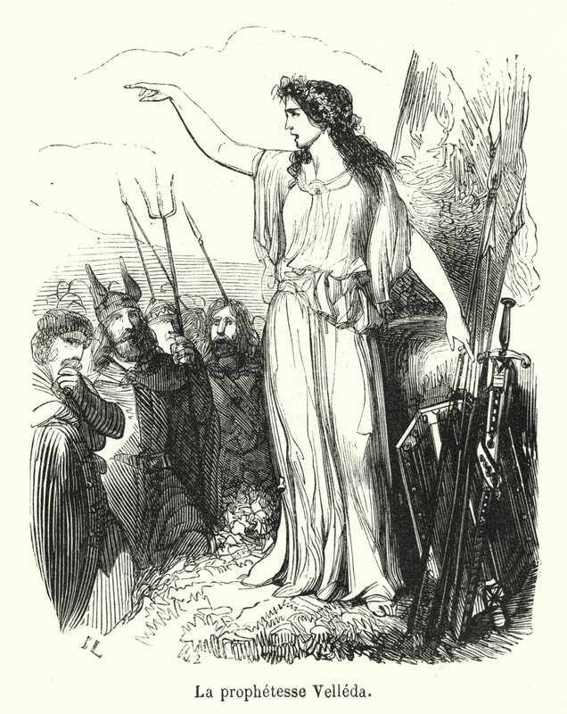 La prophetesse Velleda (engraving) بواسطة المدرسة الفرنسية