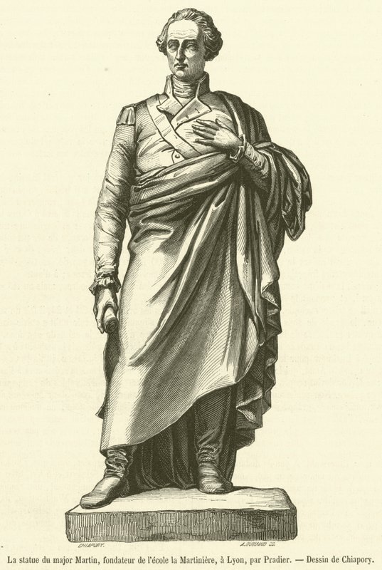 La statue du major Martin, fondateur de l