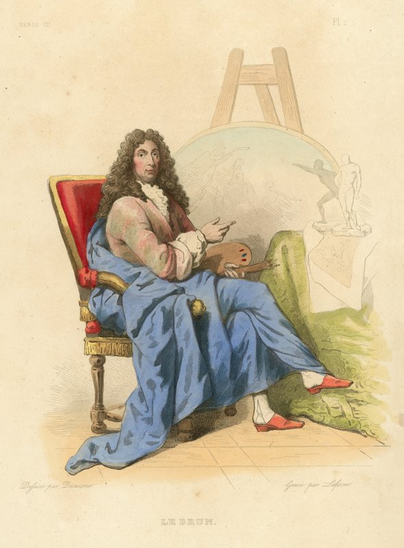 Le Brun (coloured engraving) بواسطة المدرسة الفرنسية