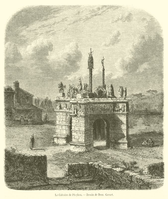 Le Calvaire de Pleyben (نقش) بواسطة المدرسة الفرنسية