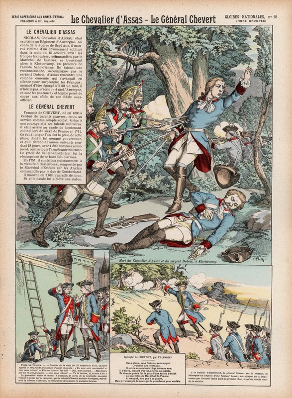 Le Chevalier d'Assas ، Le General Chevert (لون ليثو) بواسطة المدرسة الفرنسية