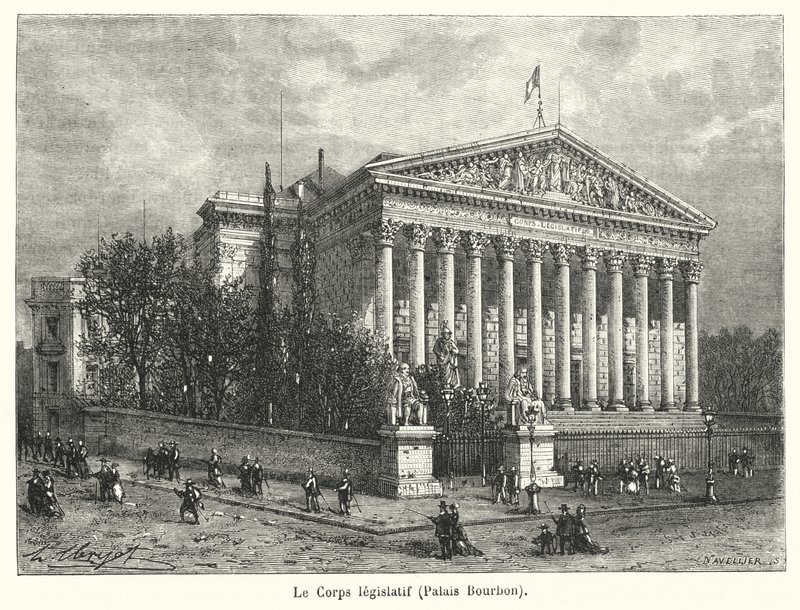 Le Corps legislatif, Palais Bourbon (engraving) بواسطة المدرسة الفرنسية