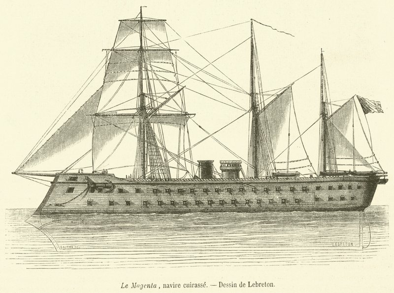 Le Magenta, navire cuirasse (engraving) بواسطة المدرسة الفرنسية