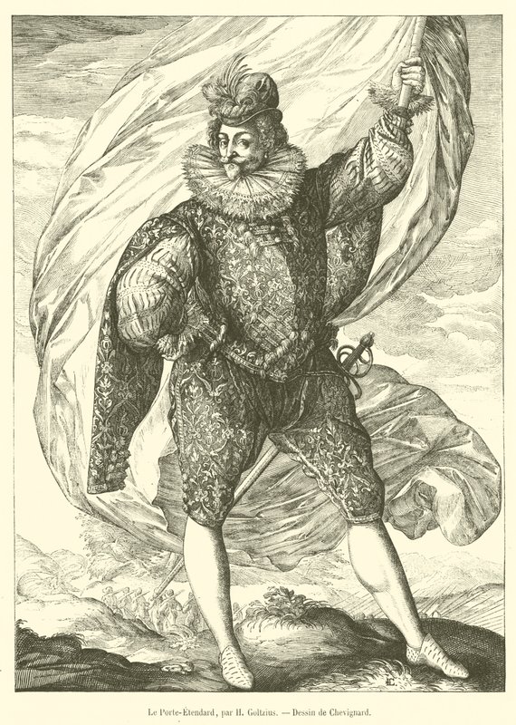 Le Porte-Etendard (engraving) بواسطة المدرسة الفرنسية