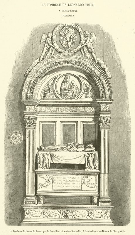 Le Tombeau de Leonardo Bruni (engraving) بواسطة المدرسة الفرنسية