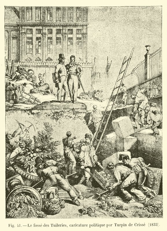 حفرة التويلري ، كاريكاتير سياسي بواسطة Turpin de Crisse ، 1833 بواسطة المدرسة الفرنسية