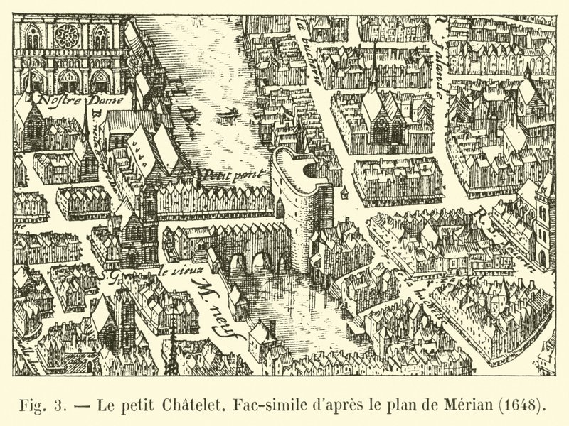 Le petit Chatelet، Fac-simile dapres le plan de Merian، 1648 بواسطة المدرسة الفرنسية