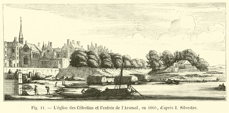 كنيسة Celestines وبوابة أرسنال ، في عام 1660 ، بعد I Silvestre بواسطة المدرسة الفرنسية