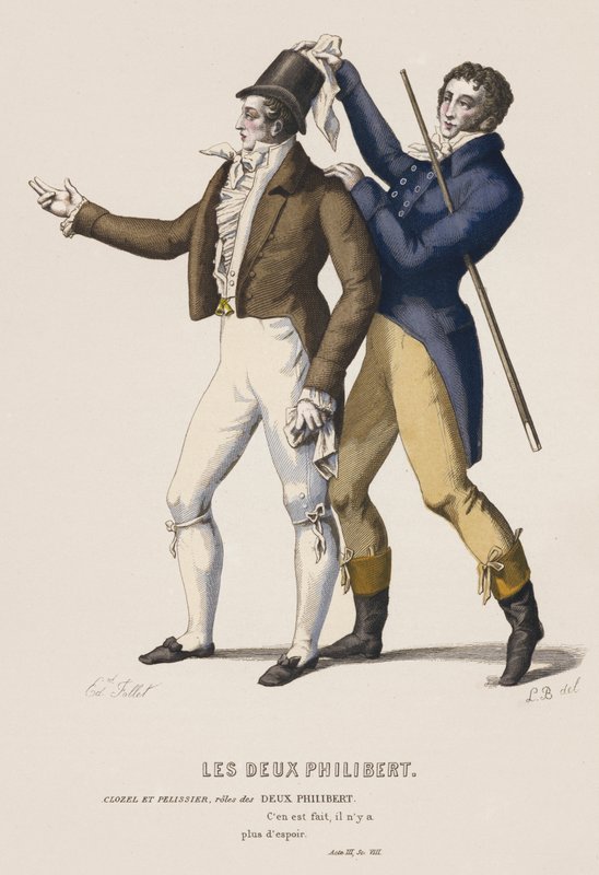 Les Deux Philibert ، الفصل الثالث ، Sc VIII (نقش ملون) بواسطة المدرسة الفرنسية