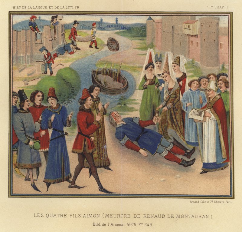 Les Quatre Fils Aimon, Meurtre De Renaud De Montauban (colour litho) بواسطة المدرسة الفرنسية
