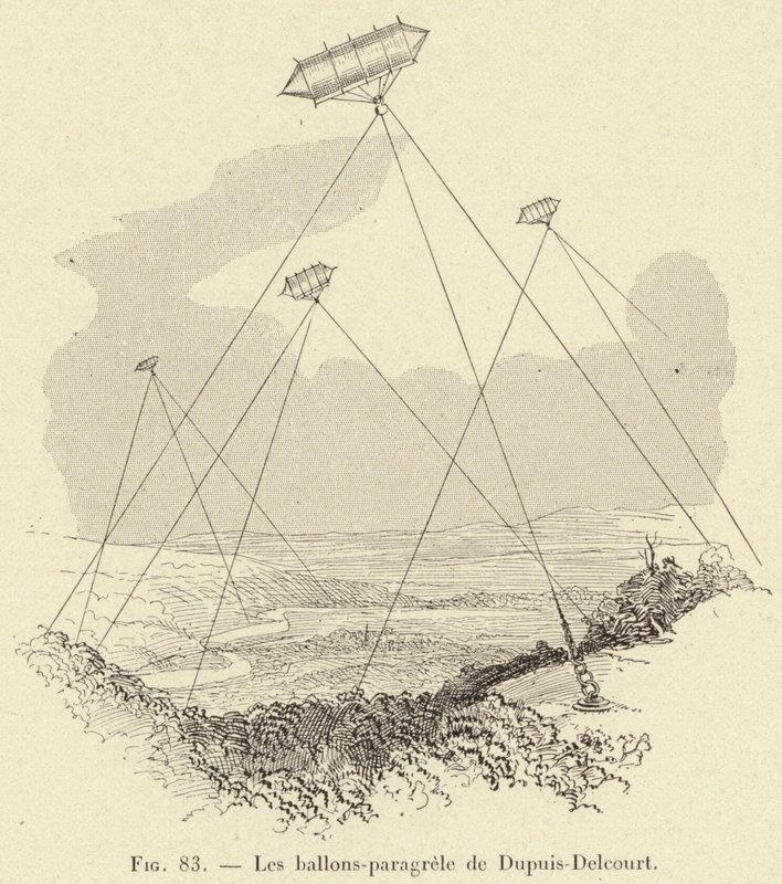 Les ballons-paragrele de Dupuis-Delcourt (engraving) بواسطة المدرسة الفرنسية