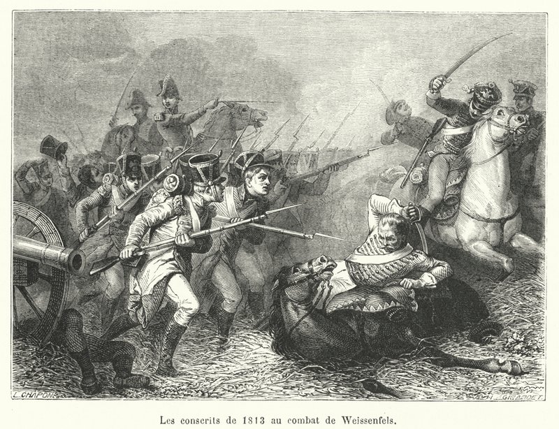 مجندو 1813 في معركة فايسنفيلس (نقش) بواسطة المدرسة الفرنسية