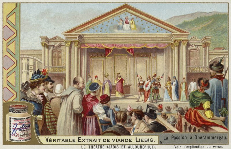 بطاقة Liebig تتميز بـ Oberammergau Passion Play بواسطة المدرسة الفرنسية