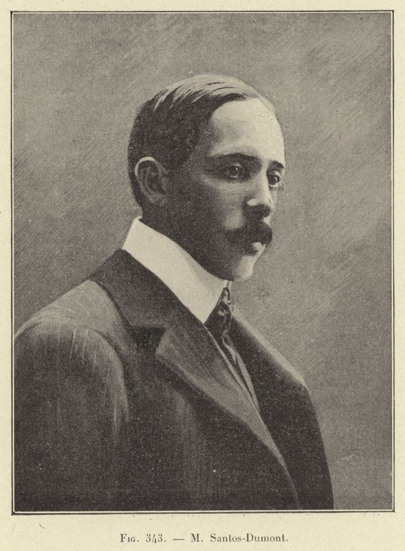 M Santos-Dumont (engraving) بواسطة المدرسة الفرنسية