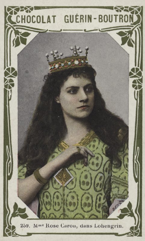 مدام روز كارون ، في Lohengrin (صورة ملونة) بواسطة المدرسة الفرنسية