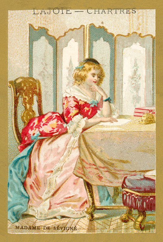 Madame de Sevigne, French writer (chromolitho) بواسطة المدرسة الفرنسية