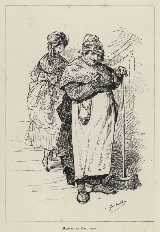 Madame la Concierge (engraving) بواسطة المدرسة الفرنسية