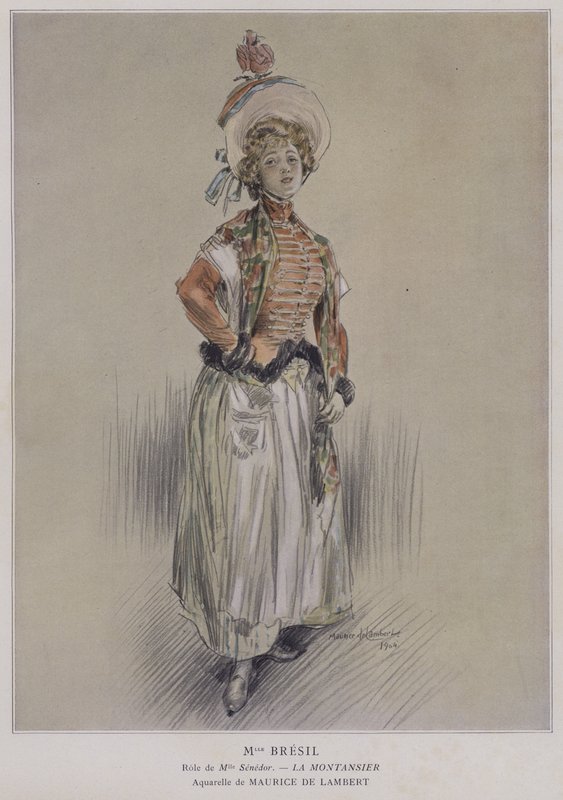 Mademoiselle Bresil مثل Mademoiselle Senedor في La Montansier بواسطة المدرسة الفرنسية