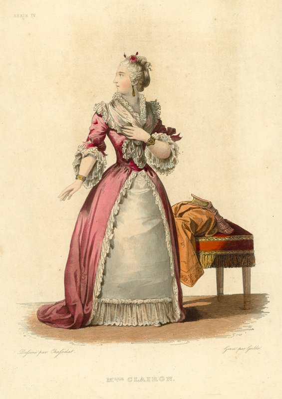 Mademoiselle Clairon (نقش ملون) بواسطة المدرسة الفرنسية