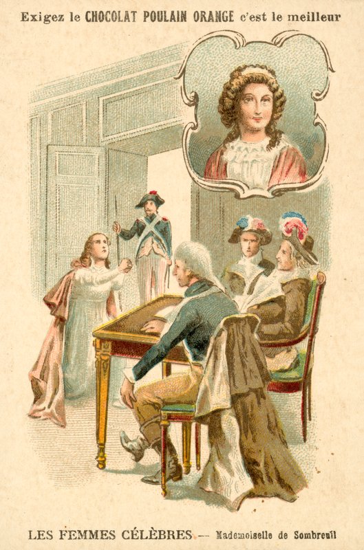 Mademoiselle de Sombreuil ، الثورة الفرنسية (Chromolitho) بواسطة المدرسة الفرنسية