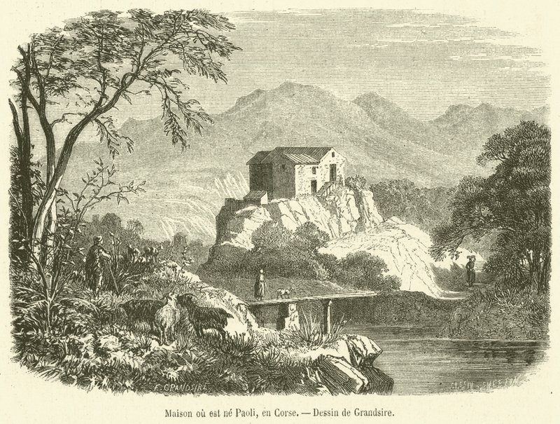 Maison ou est ne Paoli, en Corse (engraving) بواسطة المدرسة الفرنسية