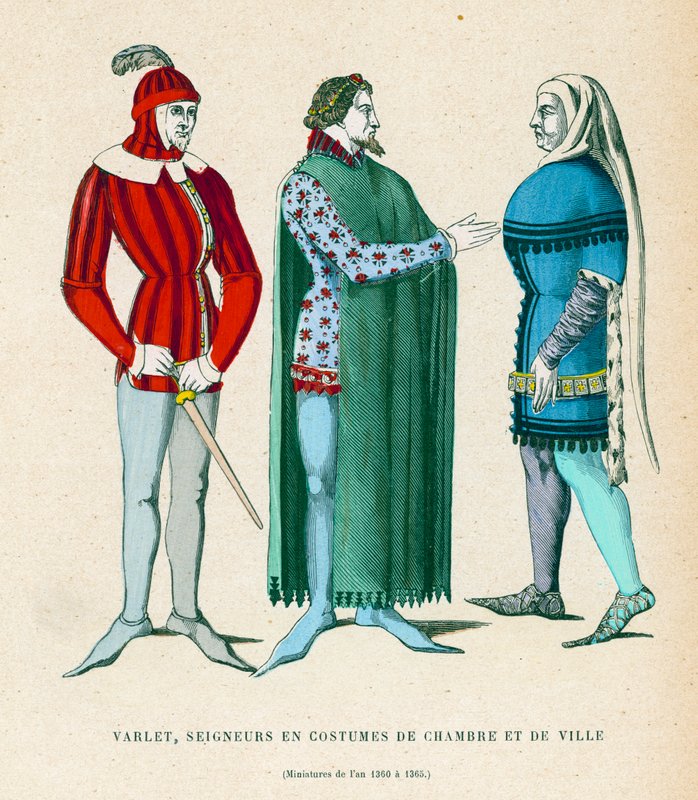 ازياء الذكور ، 1360-1365 بواسطة المدرسة الفرنسية