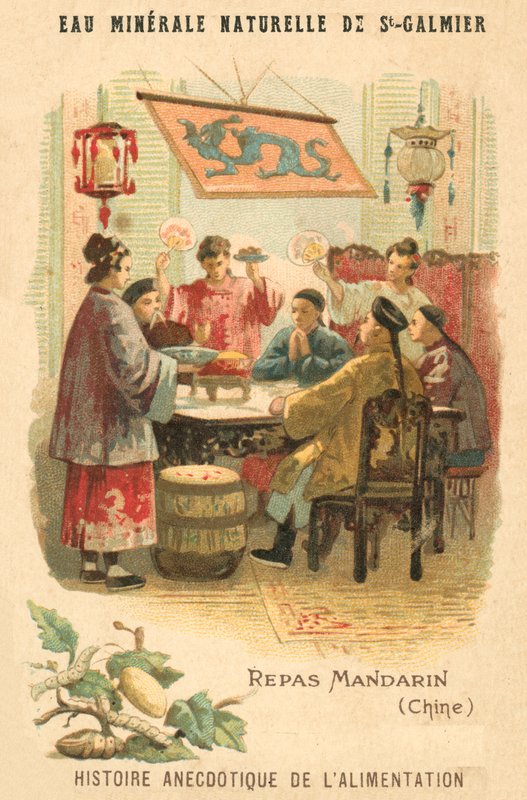 Mandarin meal, China (chromolitho) بواسطة المدرسة الفرنسية