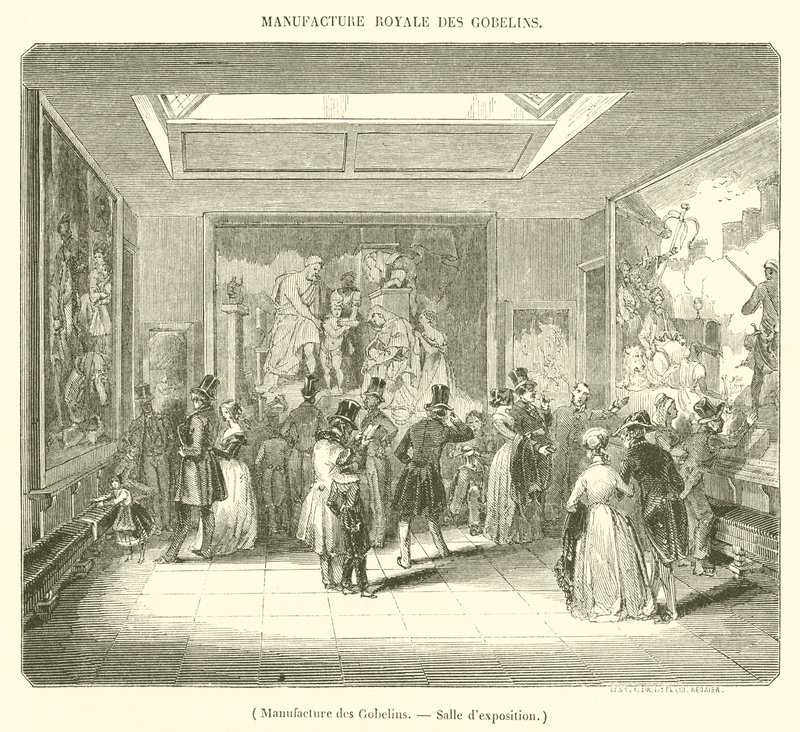 Manufacture des Gobelins ، صالة العرض (النقش) بواسطة المدرسة الفرنسية