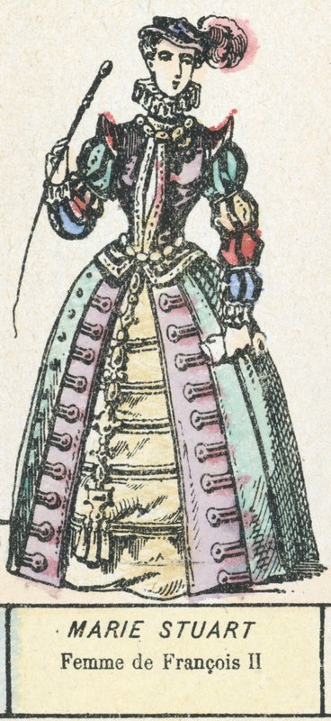 Marie Stuart, Femme de Francois II (coloured engraving) بواسطة المدرسة الفرنسية