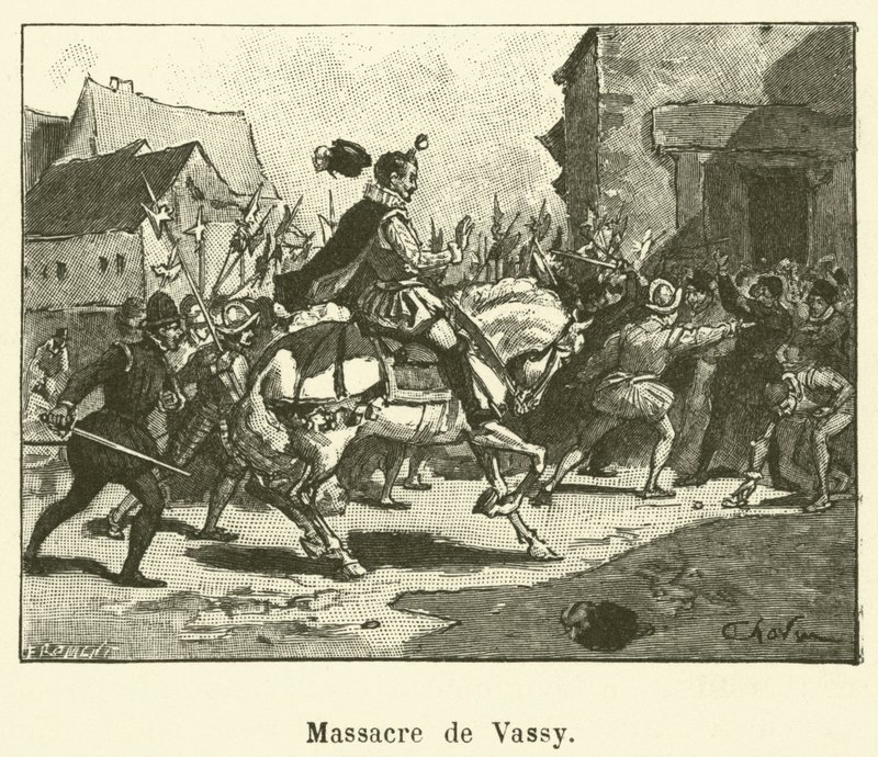 Massacre de Vassy (engraving) بواسطة المدرسة الفرنسية