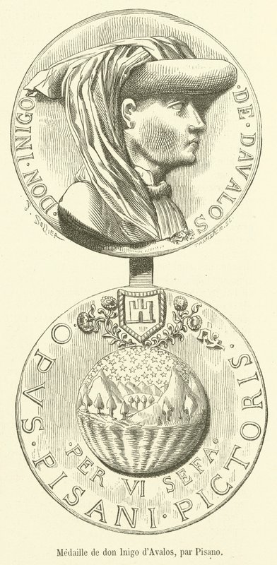 Medaille de Don Inigo d'Avalos (نقش) بواسطة المدرسة الفرنسية