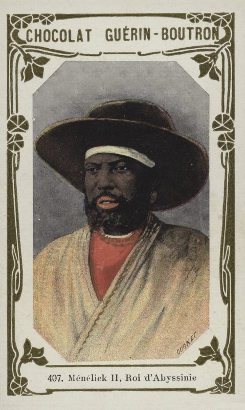 Menelick II ، Roi dAbyssinie (صورة ملونة) بواسطة المدرسة الفرنسية