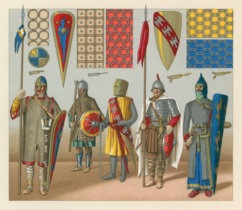 زي العصور الوسطى بواسطة المدرسة الفرنسية
