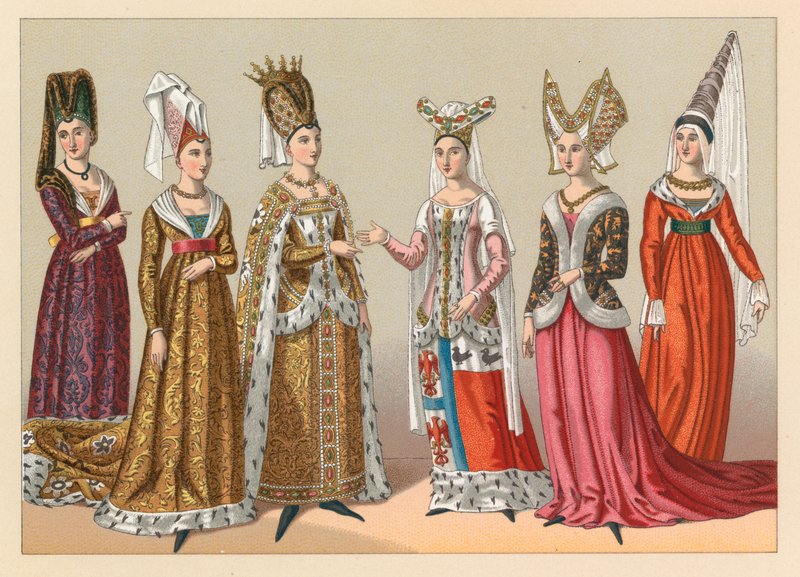 زي العصور الوسطى بواسطة المدرسة الفرنسية