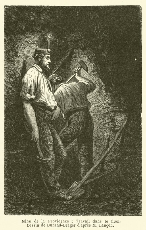Mine de la Providence ، العمل في الوريد (النقش) بواسطة المدرسة الفرنسية