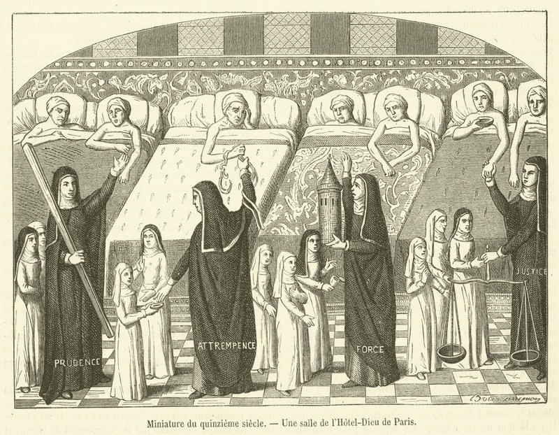 Miniature du quinzieme siecle, Une salle de l
