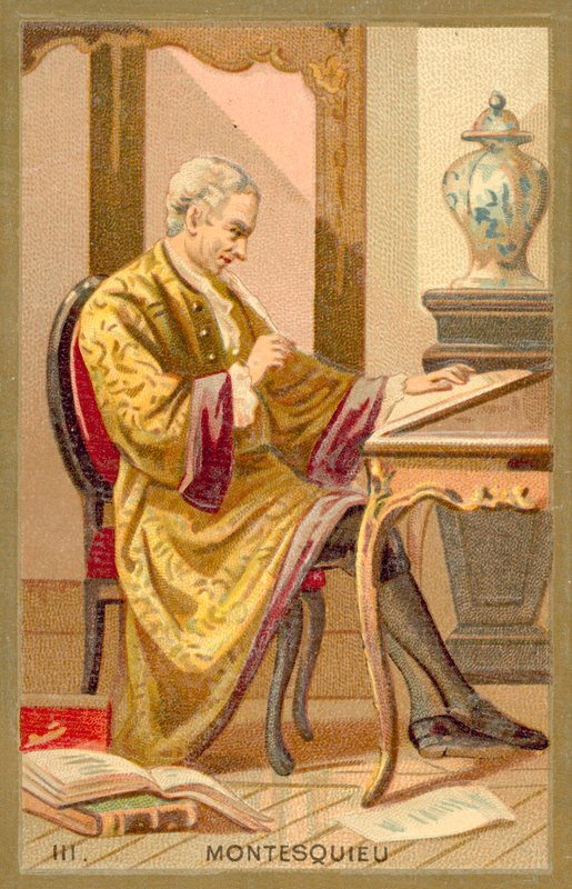 Montesqieu, French political philosopher and writer (chromolitho) بواسطة المدرسة الفرنسية