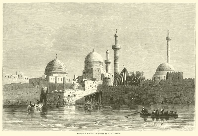 Mosquee a Mossoul (نقش) بواسطة المدرسة الفرنسية