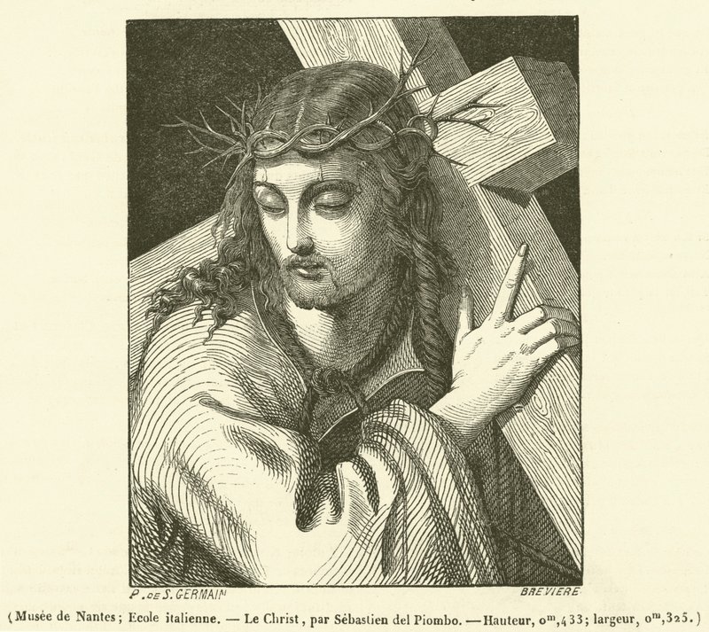 Musee de Nantes, Ecole italienne, Le Christ (engraving) بواسطة المدرسة الفرنسية