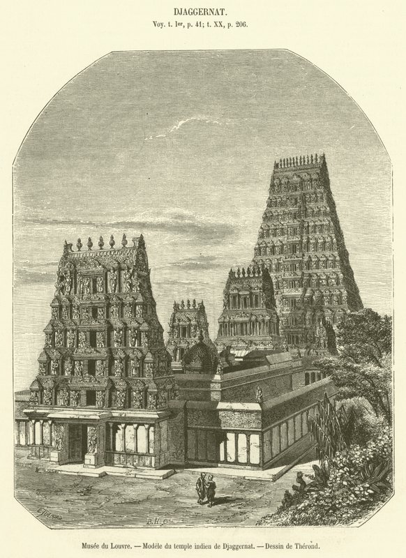 Musee du Louvre, Modele du temple indien de Djaggernat (engraving) بواسطة المدرسة الفرنسية