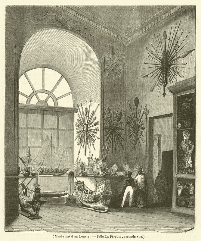 المتحف البحري في متحف اللوفر ، Salle La Perouse ، منظر ثان (نقش) بواسطة المدرسة الفرنسية