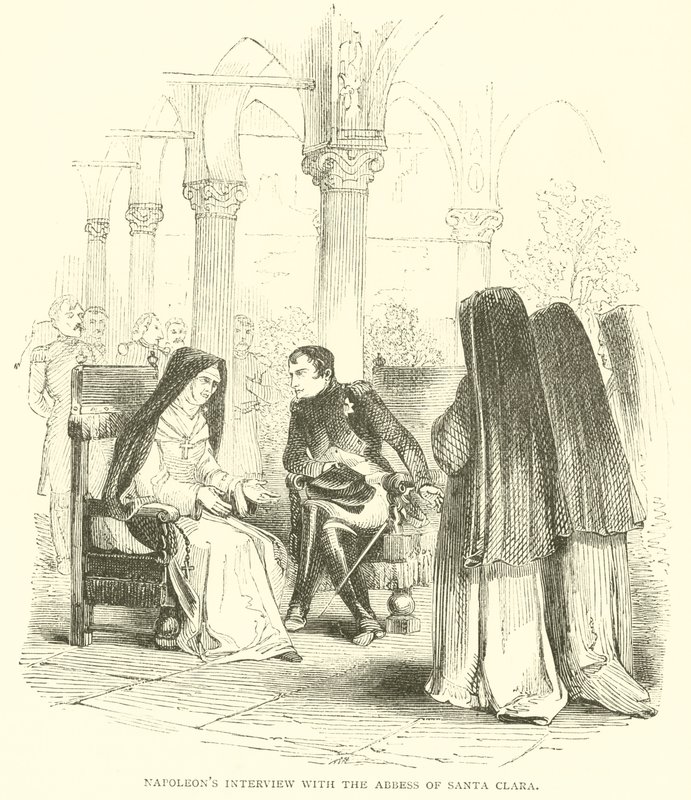 مقابلة نابليون مع Abbess of Santa Clara (نقش) بواسطة المدرسة الفرنسية