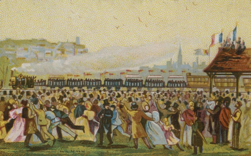 افتتاح خط السكة الحديد الفرنسي الأول ، 1832 بواسطة المدرسة الفرنسية
