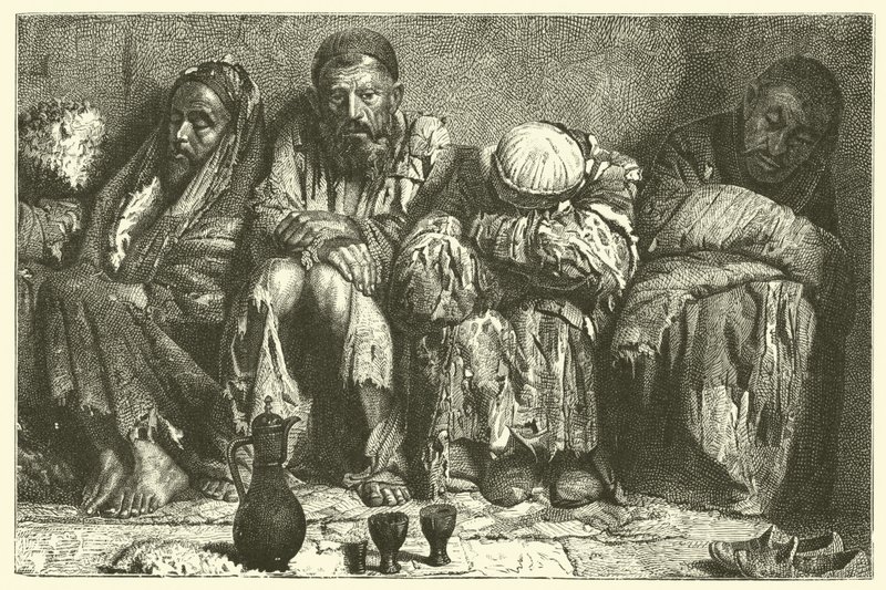 Opium addicts (engraving) بواسطة المدرسة الفرنسية