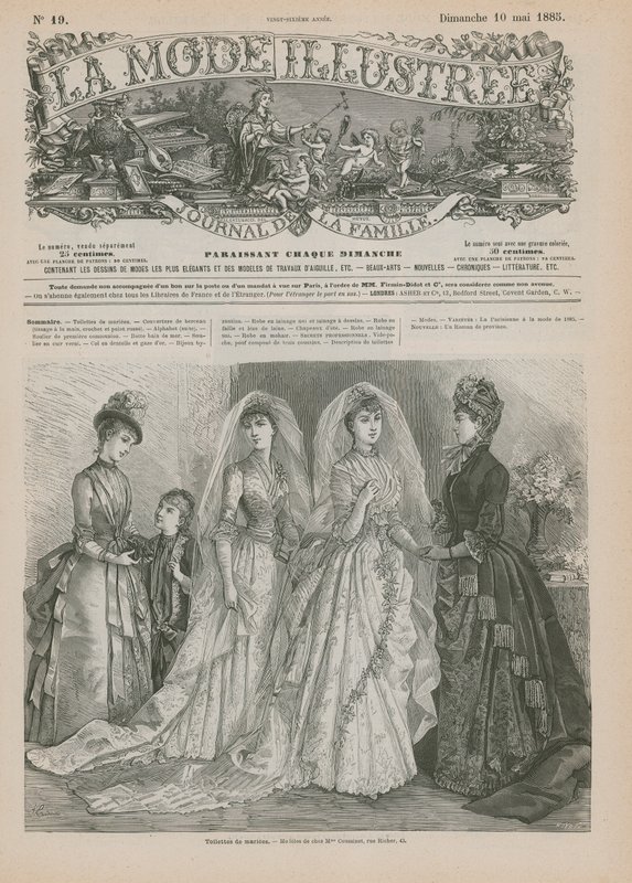 صفحة من La Mode Illustree ، 1885 بواسطة المدرسة الفرنسية