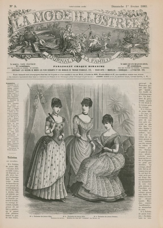 صفحة من La Mode Illustree ، 1885 بواسطة المدرسة الفرنسية