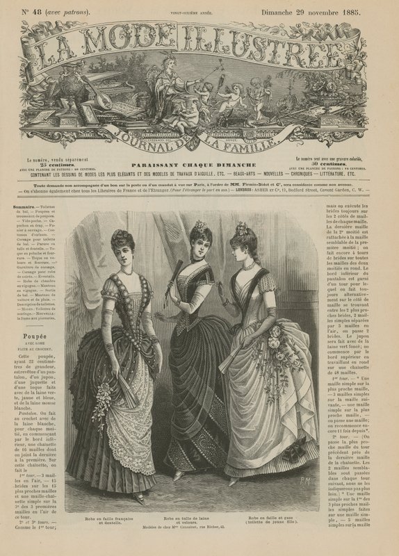 صفحة من La Mode Illustree ، 1885 بواسطة المدرسة الفرنسية