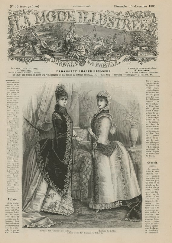 صفحة من La Mode Illustree ، 1885 بواسطة المدرسة الفرنسية